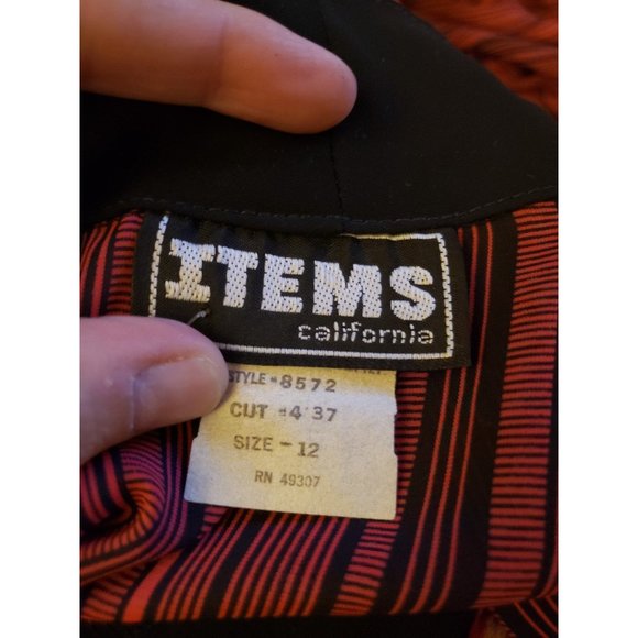 70s Red and Black Striped Day Dress - Picture 4 of 4